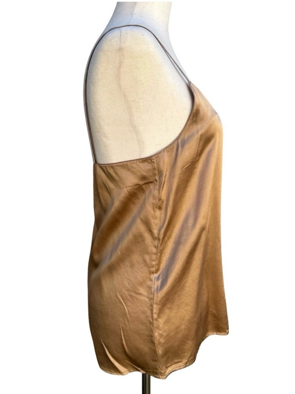 Andrea Jovine Vintage 90s Y2K Womens Bronze Gold Ombre Silk Camisole Tank Top 6 - Picture 5 of 8